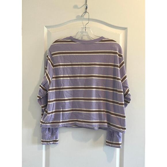 Wild Fable Striped Long Sleeved Crop Shirt - Picture 3 of 8